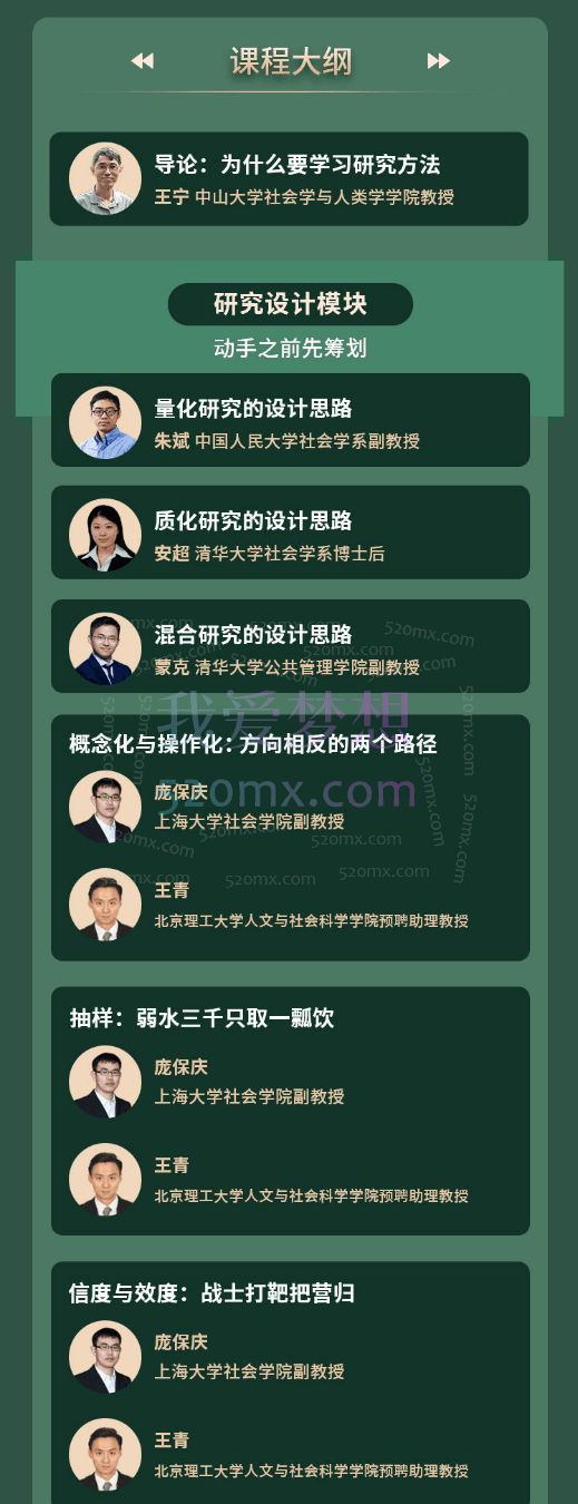 人文社科研究方法大课，多位名师带你玩转质化+量化+混合研究方法