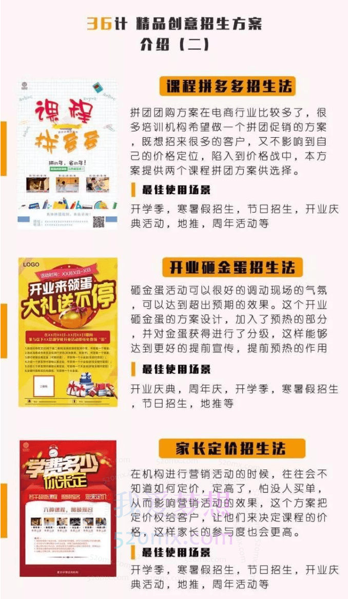 36计精品创意招生方案课程