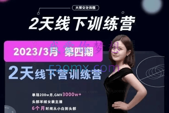 大果传媒线下课（第二十二期），价值12800元