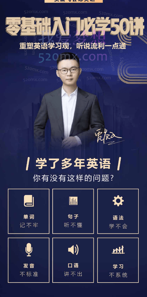 贾晨飞:零基础入门必学50讲,贾晨飞老师多年来对英语教学的总结,汇聚成50讲。