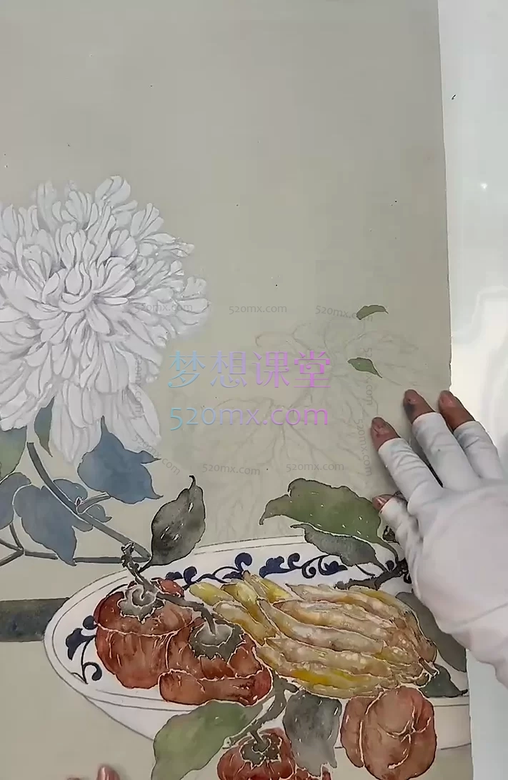 中国画禅茶系列作品-没骨牡丹(内含两幅)