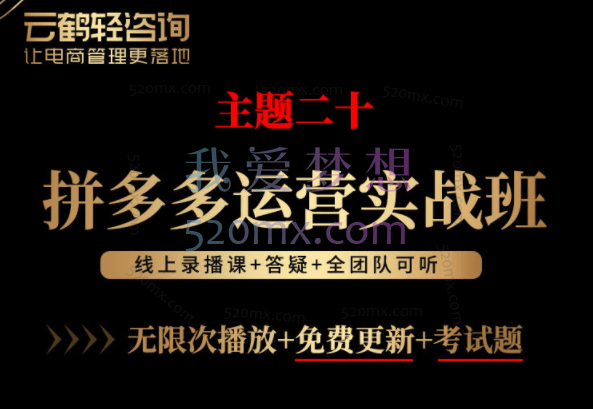 云鹤:主题20拼多多运营实战班
