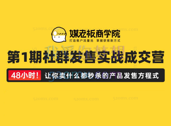 煤老板社群发售实战成交营，秒杀产品发售方程式