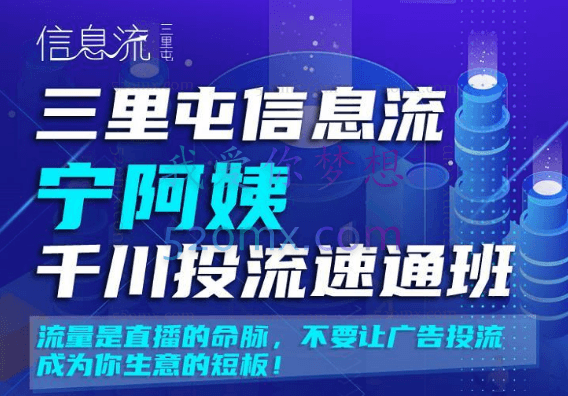 三里屯信息流宁阿姨·千川投流速通班