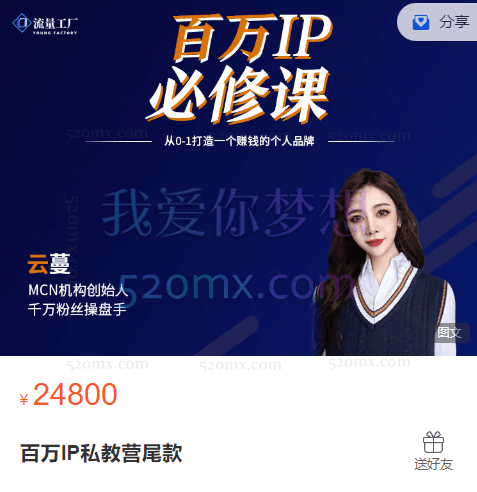 云曼百万IP私教营,从0-1打造一个赚钱的个人品牌