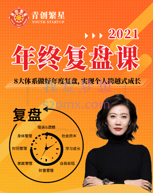 张萌萌姐·2021年终复盘课,8大体系做好年度复盘,实现个人跨越式成长!
