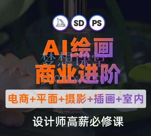 AI绘画零基础到商业进阶(Stable Diffusion×Photoshop×ComfyUI高效工作流)