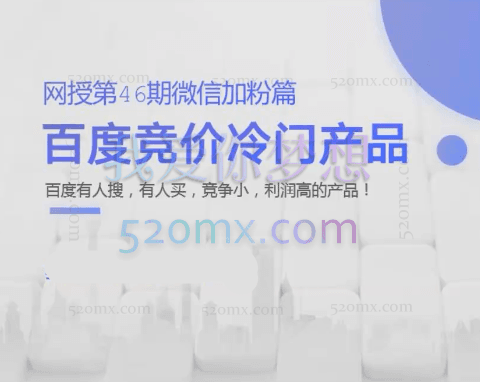 我是钱:百度竞价冷门产品网授第45-47期
