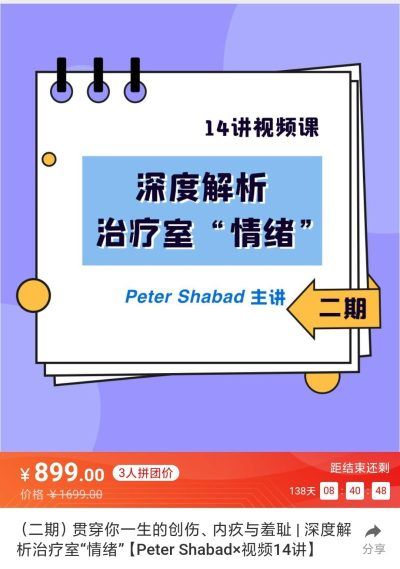 彼得·沙巴德博士:贯穿你一生的创伤、内疚与羞耻 | 深度解析治疗室“情绪”