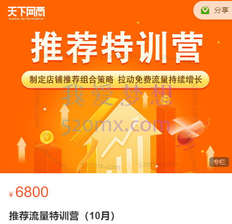 天下网商:推荐流量特训营(10月)