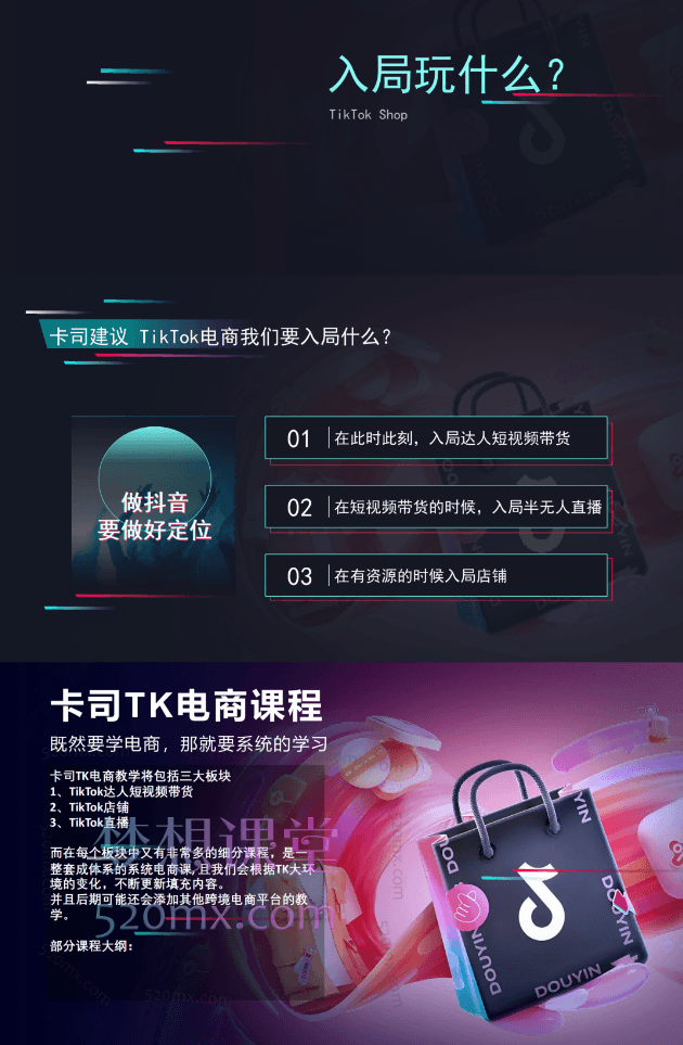 卡司跨境TIKTOK电商课程价值8680元