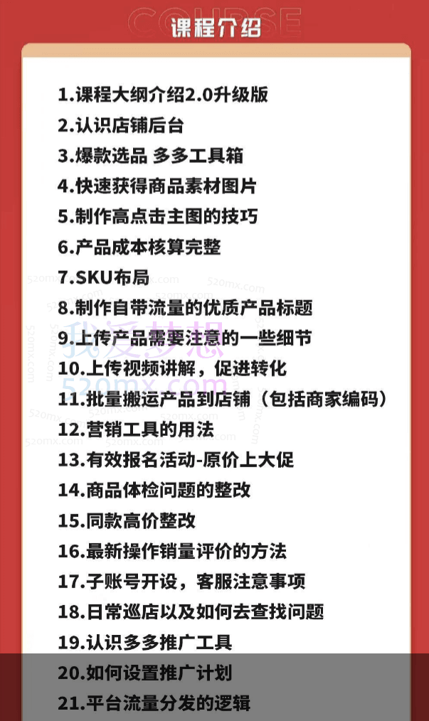 拼多多0-1万单实操破局17年电商运营经验打造【2.0版】,拼多多平台2.0升级课从0-1万单实操破局教程