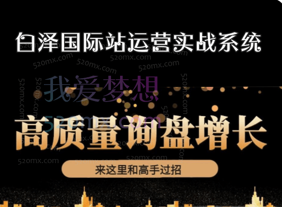 白泽运营笔记:国际站运营实战系统,提升店铺询盘量,提升个人运营综合实战技能