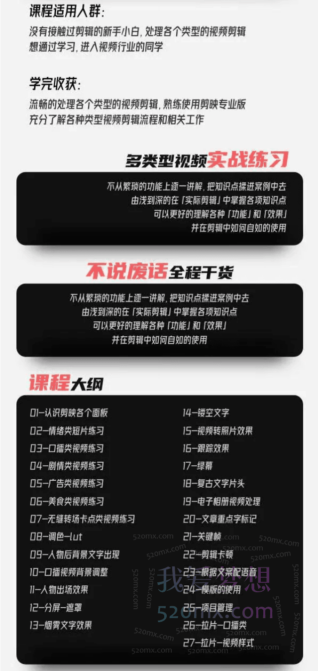 剪映专业版剪辑实战教程