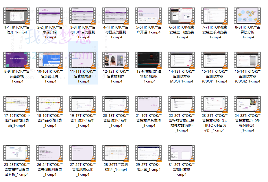 梦合出海TIKTOK广告投放课程(从0-1实操课)