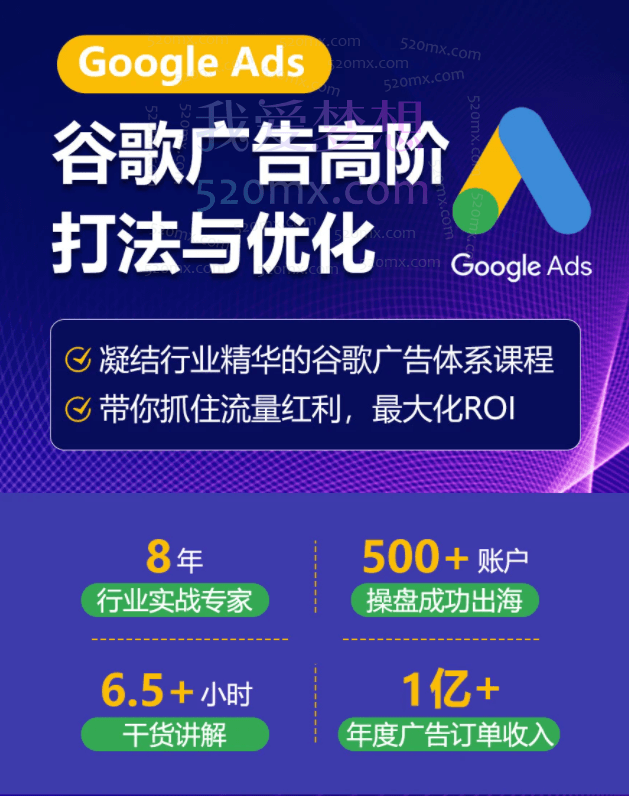 谷歌广告高阶打法与优化,凝结行业精华带你抓住流量红利最大化ROI