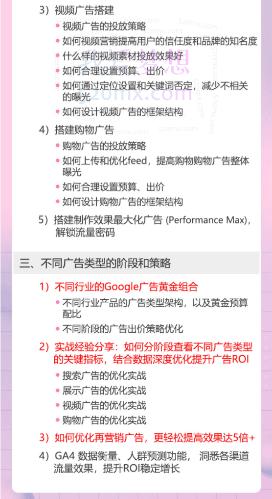 谷歌广告B2C实战特训营,为跨境卖家打造,实战演示如何从0-1搭建广告账户,结合数据优化搜索、购物(PMax)、再营销、展示、视频广告类型,提升ROI稳定增长