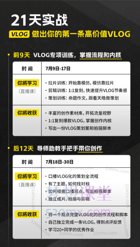 自然流IP天皓21天高价值VLOG训练营第1期