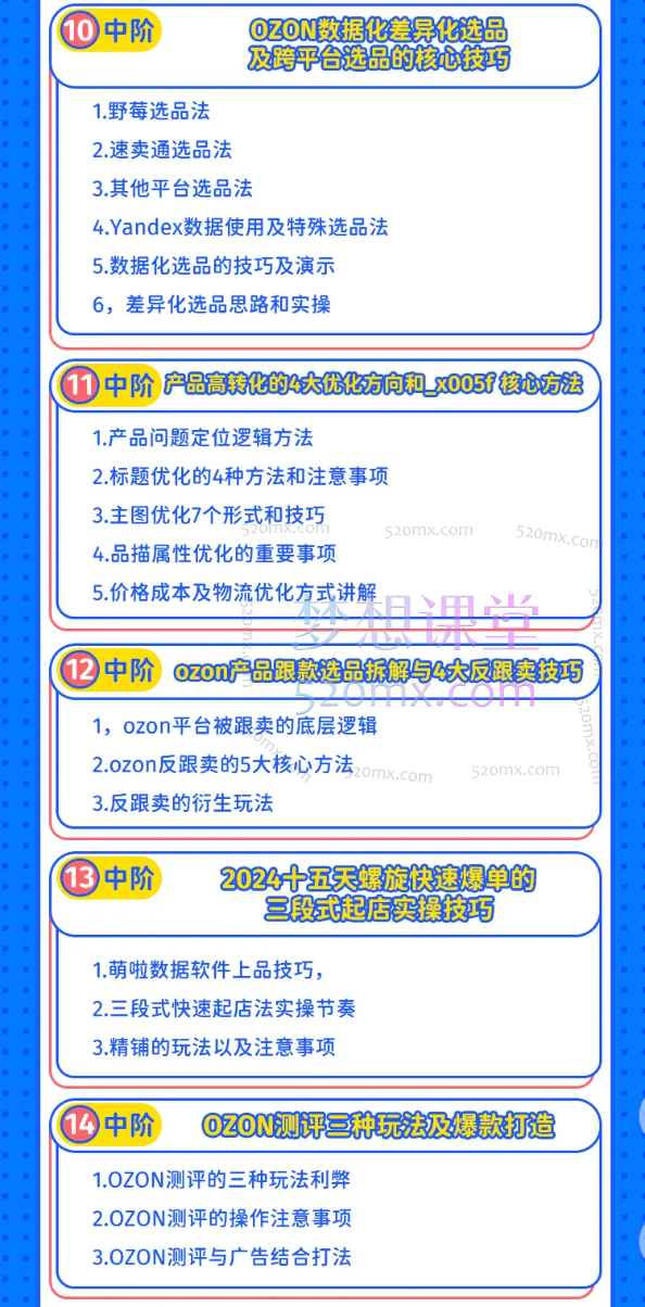 2024俄罗斯OZONWB本土电商系列课