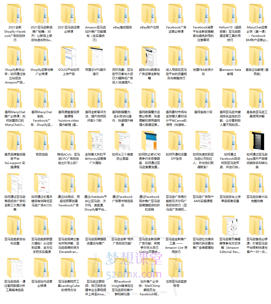 荟网课堂涵盖亚马逊、eBay、Shopify、Facebook 等多个热门平台
