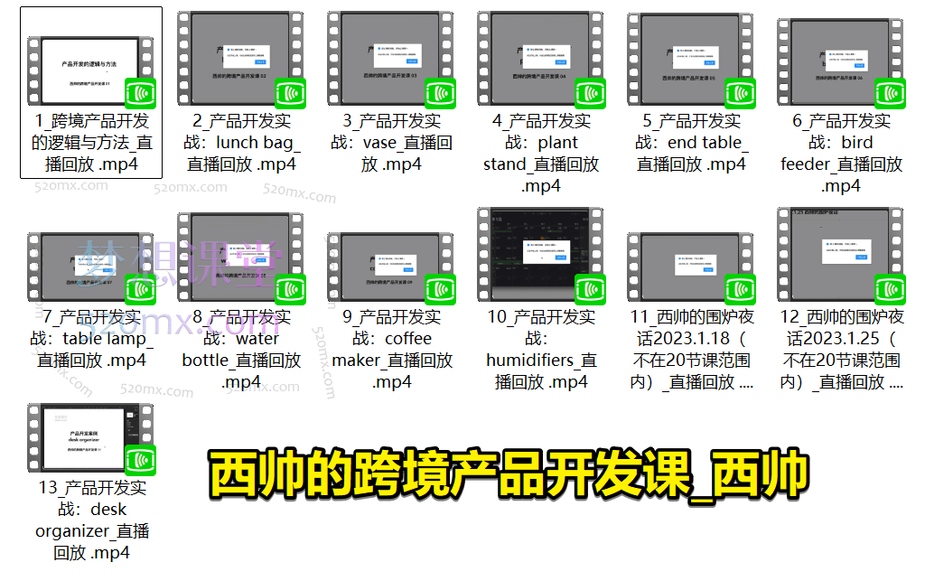 西帅跨境选品课+跨境产品开发课,深度讲解跨境