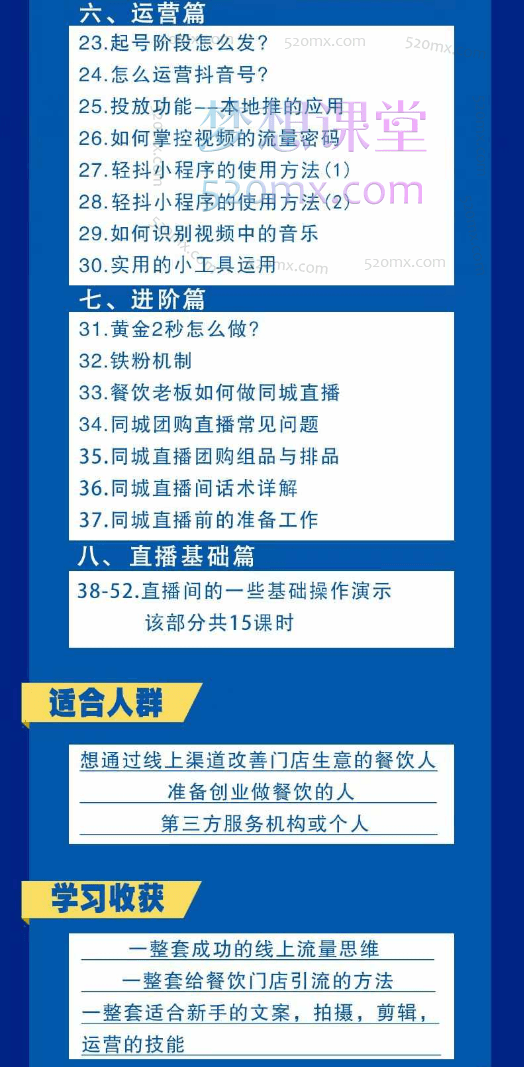 餐饮商家线上拓客短视频运营课