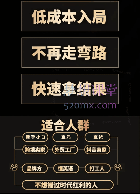 TK短视频带货（新机制）课程，低门槛轻资产入局tiktok