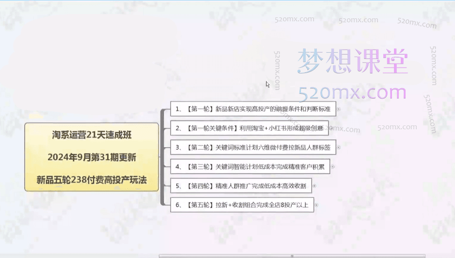 白凤电商:淘系运营21天速成班，新品五轮238付费高投产玩法（2024年9月）