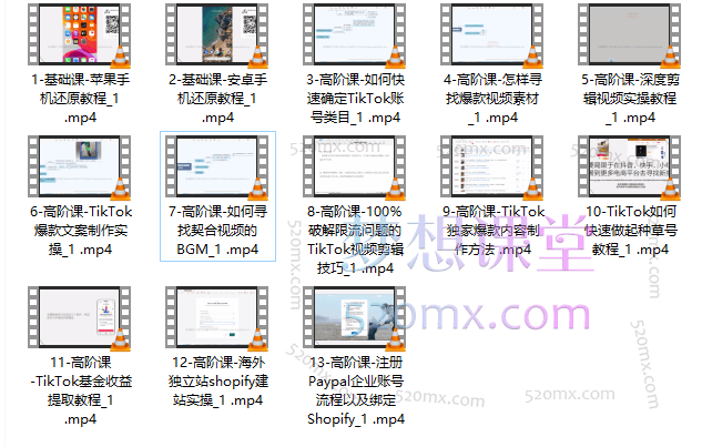 玩转踢拓工作室TikTok《配置+剪辑+运营+热门+变现+带货》全套课程