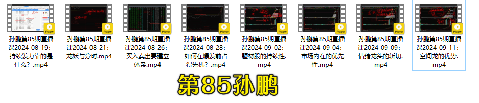 量学大讲堂-孙鹏老耐交易实战系列直播课第85、86期 