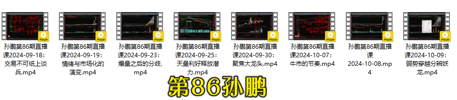 量学大讲堂-孙鹏老耐交易实战系列直播课第85、86期 