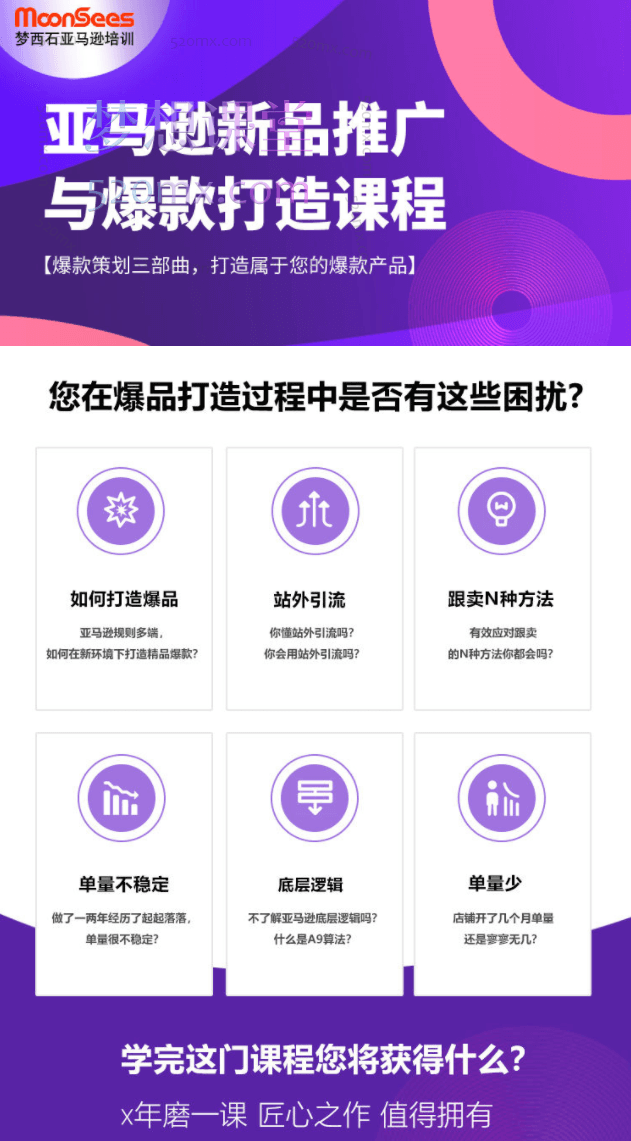 moonsees亚马逊爆款打造高阶课程