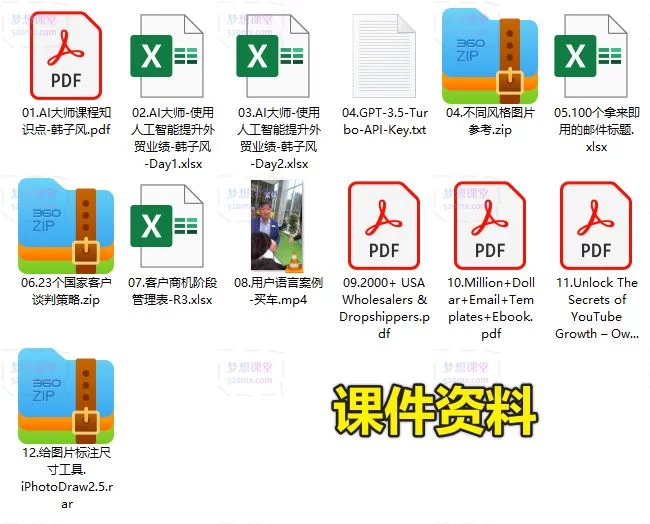 开拓者智库AI大师外贸业绩提升线上课价值4980元