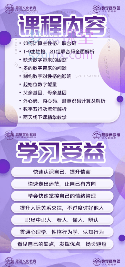 徐翊佳数字性格心理学（一二阶段高级课）