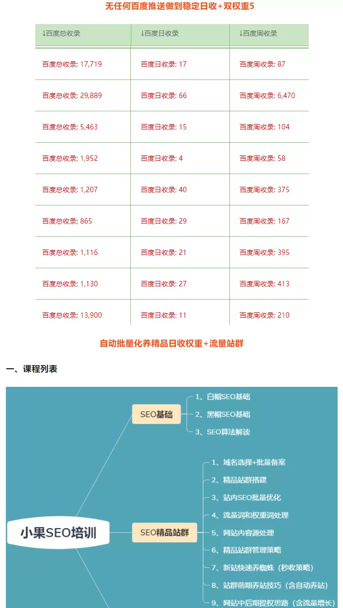 小果SEO实战培训课程:黑帽白帽技术解析+站群自动化运营+谷歌SEO跨境布局