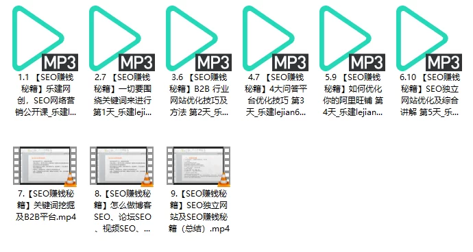 乐建SEO核心秘籍SEO创业项目SEO赚钱秘籍
