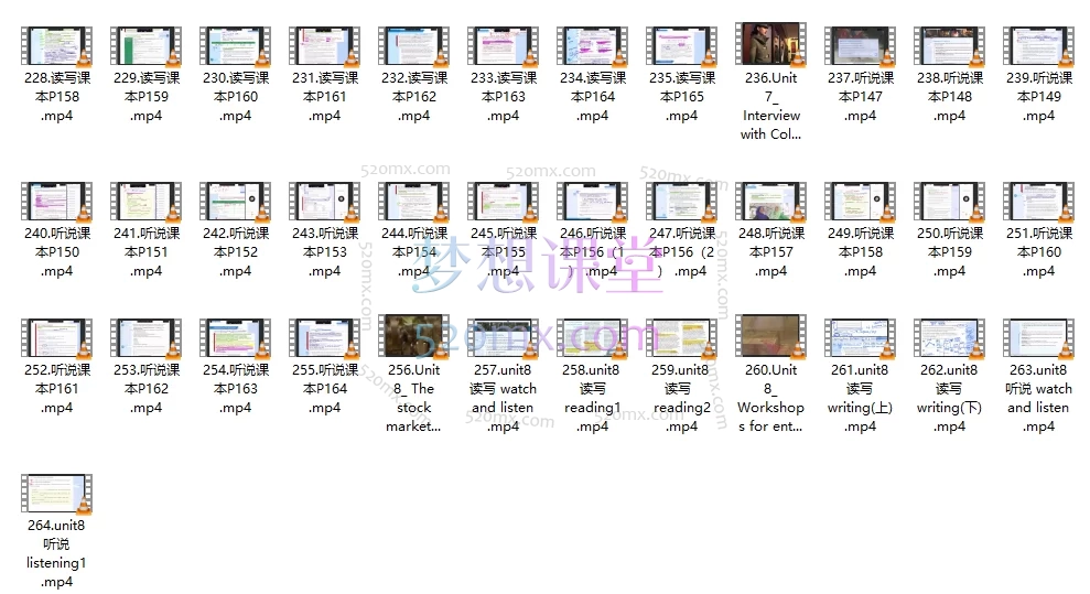 Frank北外学长Unlock 3级别课程，听说读写全册，剑桥英语PET成人英语264节数