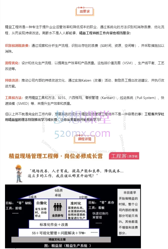 工程客共学社:精益现场管理工程师 · 岗位必修成长营