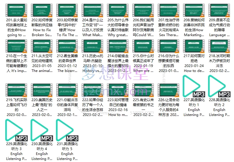 听力特训课:强化听力思维不同Level难度故事场景对话