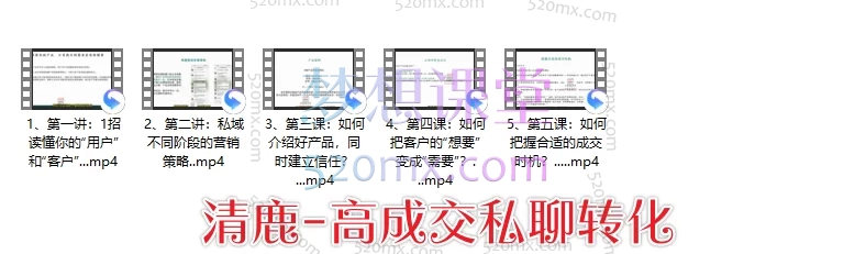 清鹿私域:高粘性社群运营+高成交私聊转化+引爆私域成交力+高转化发售爆单+高复购朋友圈营销,合集