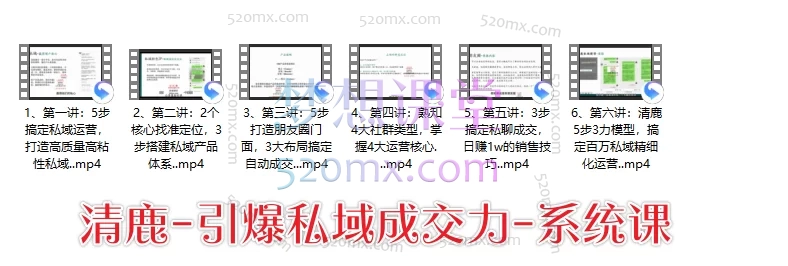 清鹿私域:高粘性社群运营+高成交私聊转化+引爆私域成交力+高转化发售爆单+高复购朋友圈营销,合集
