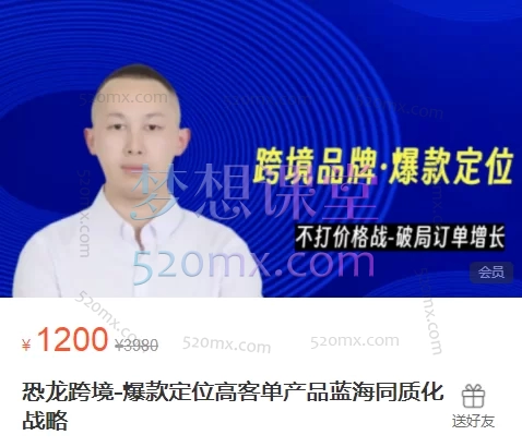 恐龙跨境-爆款定位高客单产品蓝海同质化战略