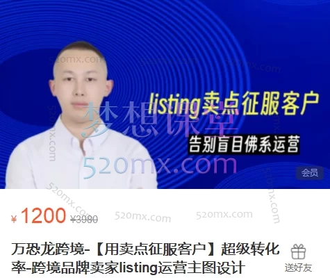 万恐龙跨境-【用卖点征服客户】超级转化率-跨境品牌卖家listing运营主图设计