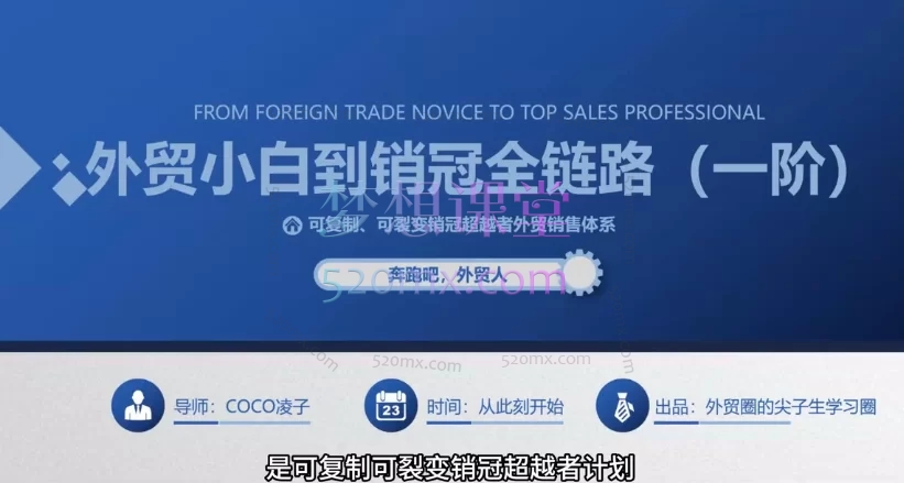 COCO外贸私教班,外贸小白到销冠全链路,可复制、可裂变