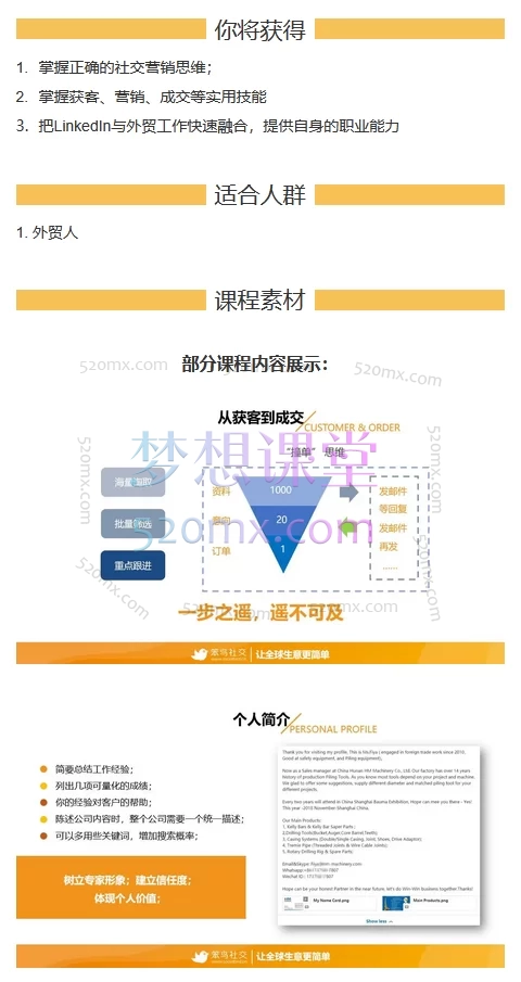 直路外贸学院:系统掌握LinkedIn(领英)营销,创造百万业绩增长