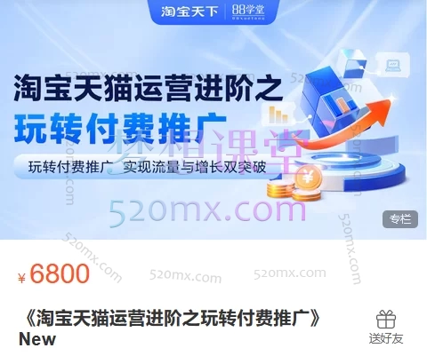 淘宝天下88学堂《淘宝天猫运营进阶之玩转付费推广》