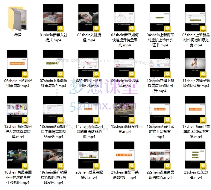 SHEIN希音全流程运营实战课，从入驻注册、选品策略、商品上架、店铺管理、爆款打造到风险规避