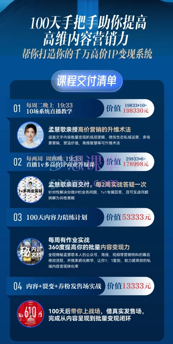 2025孟慧歌·高价IP私教班，小绿书100天手把手助你提高高维内容营销力