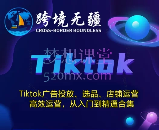 跨境无疆:Tiktok广告投放、选品、店铺运营、高效运营,从入门到精通合集
