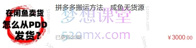 拼多多搬运方法,闲鱼无货源电商实战课:从0到1打造高收益副业